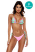 Luli Fama Ti Amo Seamless Reversible Wavy Ruched Back Brazilian Tie Side Bottom